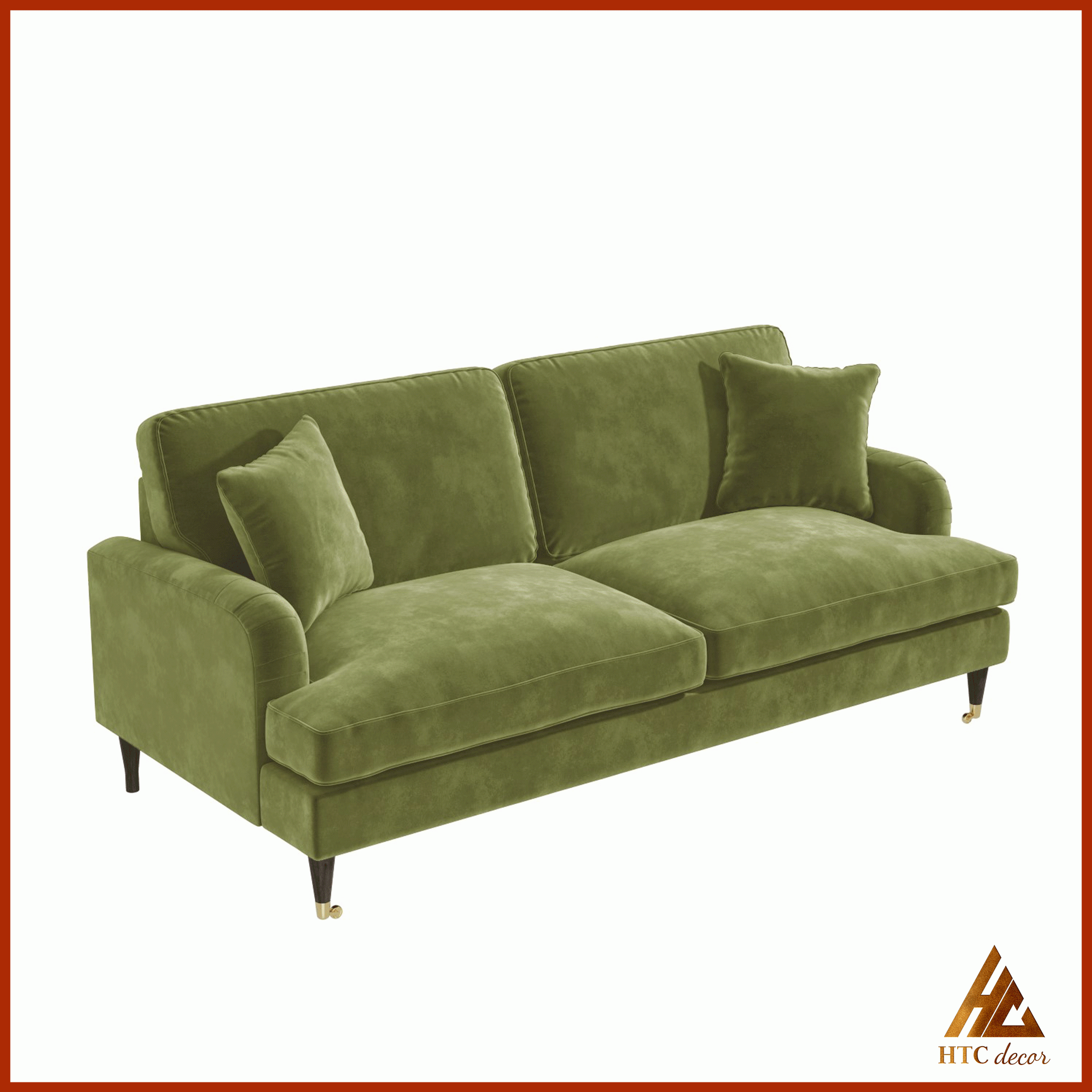 Ghế Sofa Băng Dài Olive Vải Nhung